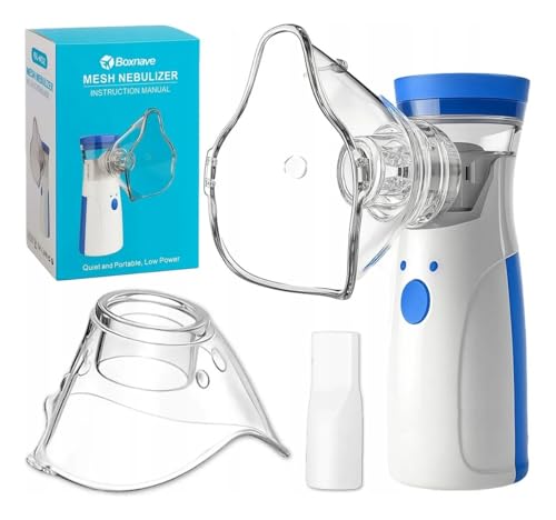 Nebulizador Portátil Mesh Silencioso – Funciona com 2 Pilhas AA (não inclusas) ou USB (sem bateria interna) – Adulto e Infantil – Tecnologia Ultrassônica com Máscaras e Bocal