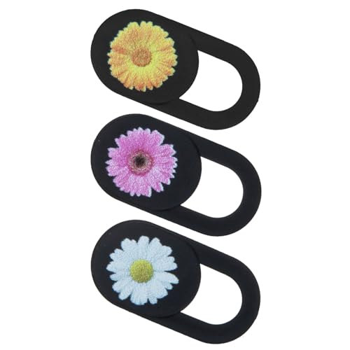 Funda deslizante para cámara de portátil UKCOCO con diseño de flores pack de 3 piezas