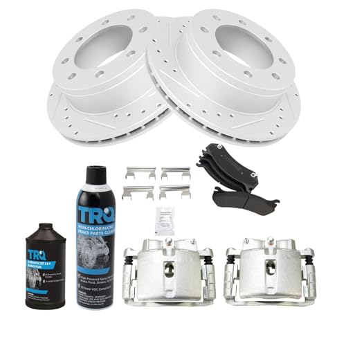 Image of TRQ Performance Rear Brake Pad & Rotor Kit Compatible with 2001-2013 Chevrolet 1999-2013 GMC