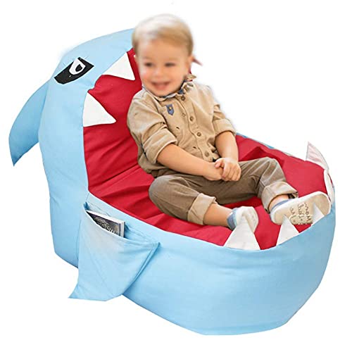 Organisateur de pouf géant requin bleu idéal pour un coin lecture confortable pour enfants