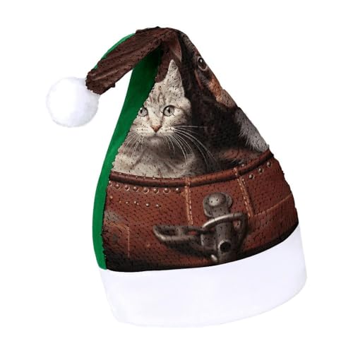 Chapeau de Noël chat et chien bonnet Père Noël peluche adulte fête