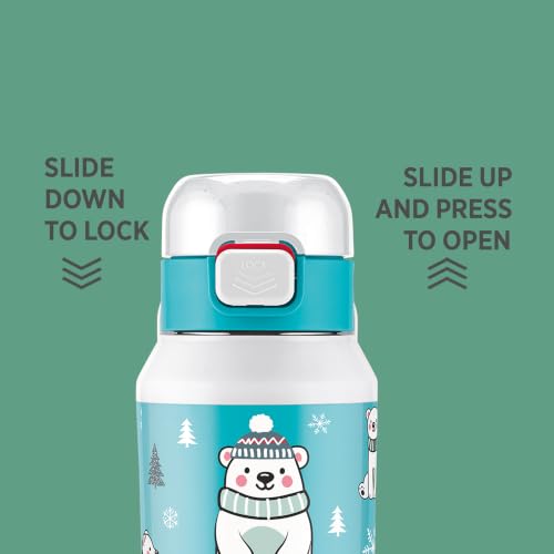 Image of Milton Steel Helio 600 Thermoware Water Bottle 520 ml with One Touch Safety Lock & Twin Lid Sip or Gulp, Long Hours Hot & Cold, Leak Proof, ISI Certified, PU Insulated, for Kids, School, White