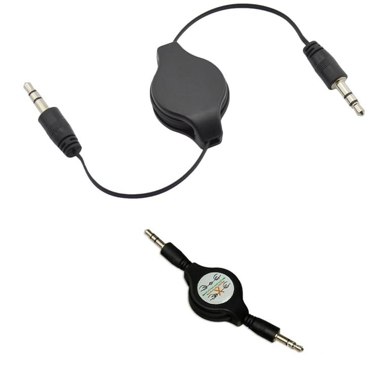 2 Pack Cable Auxiliar Retráctil 3.5mm 80 cm miniatura 1