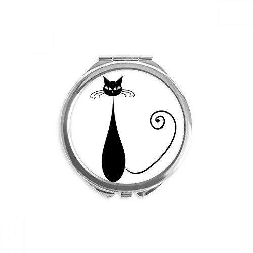 Miroir poche chat noir compact pour corriger le maquillage sans encombrement