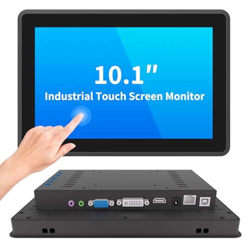 Image of 10.1 Inch Industrial Touch Screen Monitor, 10 Points Touch, Ratio 16:10 Capacitive PCAP Display, 1280 x 800R, Active Matrix TFT LCD, LED Backlight, VGA, DVI, HD-MI Ports