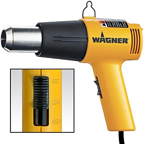 Wagner Spraytech 0503008 HT1000 Heat Gun, 2 Temp Settings 750ᵒF & 1000ᵒF, Great for Soften paint, Caulking, Adhesive, Putty Removal, Shrink Wrap, Bend Plastic Pipes, Loosen Rusted Nuts or Bolts