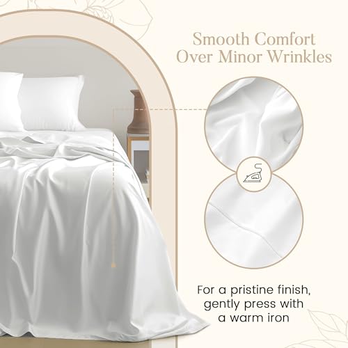 100% Cotton Bed Sheets Queen Size Bed Set, 800 Thread Count Deep Pocket Queen Sheet Set, Soft Breathable Cool Sateen Weave 4PC Egyptian Cotton Sheets, No Pill & Shrink, Machine Washable - Light Blue