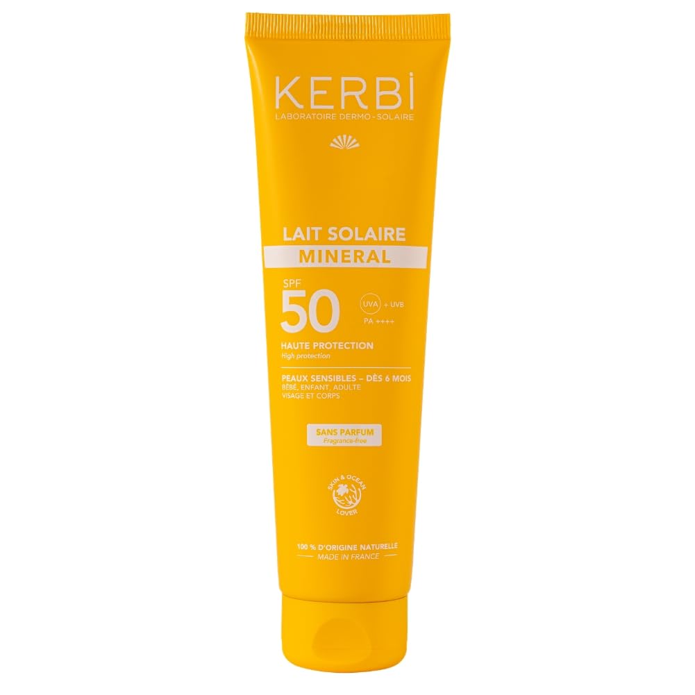 Lait solaire SPF50 - 150g - Sans parfum - Dès 6 mois KERBI