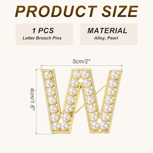 Image of PATIKIL Letter Brooch Pins, Pearl Initial Alphabet Letter Lapel Badges Pin for Women Men Girl Wife Suits