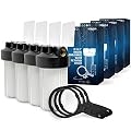 High Capacity 10 x 4.5” Whole House Filter Purifier System for Well or City Water, Presser Relief Button, 1” NPT Brass Port, Double O-Ring, Meets NSF Standards & Regulations (White, 4 Sets)