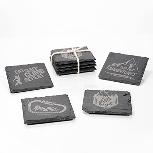 Kletterdesign trifft auf Schiefer – Exklusives Untersetzer 4er Set...