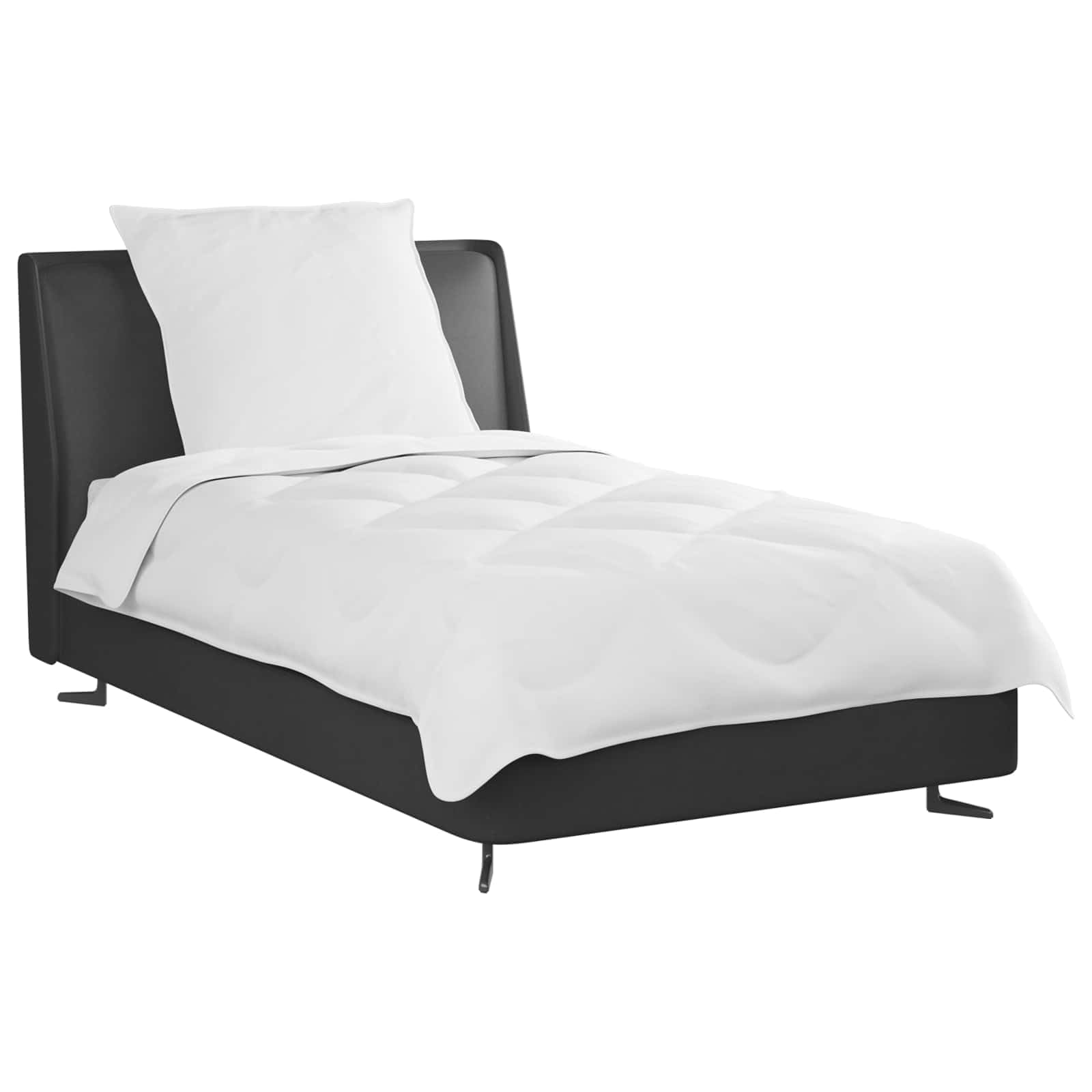 Bettdecke mit Kissen Weiß Mikrofaser 200 x 135 cm Set mit atmungsaktiver, pflegeleichter Bettwäsche und weicher Decke für Schlafzimmer, Gästezimmer, Winterkomfort und kuschelige Wärme