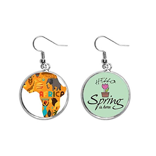 Pendientes colgantes decorativos con ilustración de mapa africano