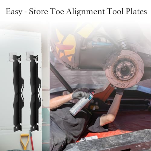 Image of Precision Toe Alignment Tool Kit - Professional Grade Wheel Alignment Plates for Cars, Trucks, SUVs | DIY Car Alignment System with Dual Tapes (Black)