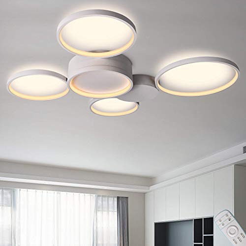 Plafonnier LED télécommande éclairage réglable anti-fatigue pour grand salon