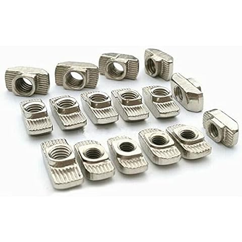 50PCS M3 M4 M5 M6 M8 T-nuts Drop in Tee T-slot Nut For 2020 3030 4040 Series Aluminum Extrusion Profile (2020-M5) Cover