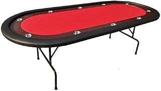 IDS Online Folding Poker Table 10 Players Poker Table Texas Hold'em, Red