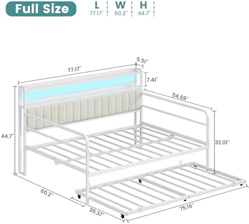ANCTOR-Daybed-LED Lights & Storage Shelves