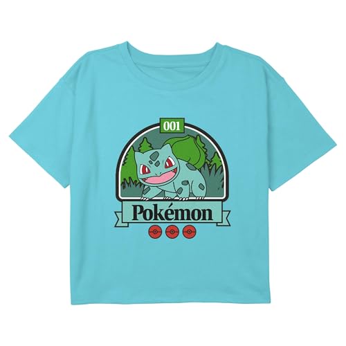 T-shirt Pokemon Bulbasaur fille : haut vert 100% coton pour le quotidien