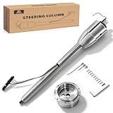 AngyMeck Stainless Steel Polished Finished 32' Tilt Manual Steering Column 51832-MT-N w/ 9 Hole Wheel Adapter...