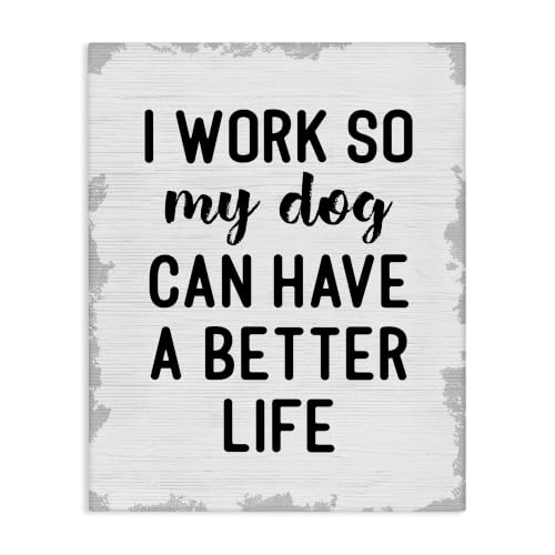 Image of Stupell Industries Funny Dog Work Quote, 30 x 40 Inch Canvas Wall Art
