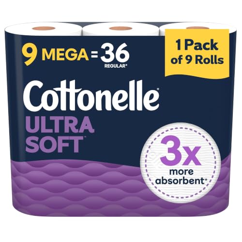 Cottonelle Ultra Soft Toilet Paper, 9 Mega...