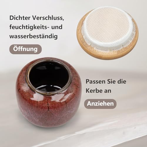 Set aus 6 Mini-Urnen für Menschliche Asche – 8 cm Kleine Keramik Erinnerungsurnen, Dekorative Andenken-Urnen für Haustier- oder Menschliche Asche