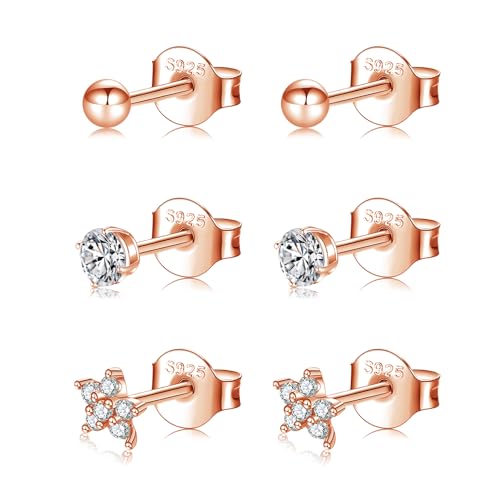 Boucle d'oreille tige argent sterling oxyde de zirconium petit piercing tragus