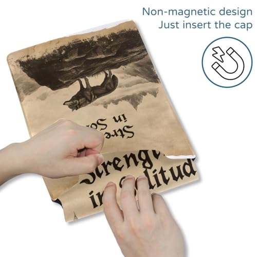 Housse pour ordinateur portable 13,8 x 10,2" loup rétro imprimé