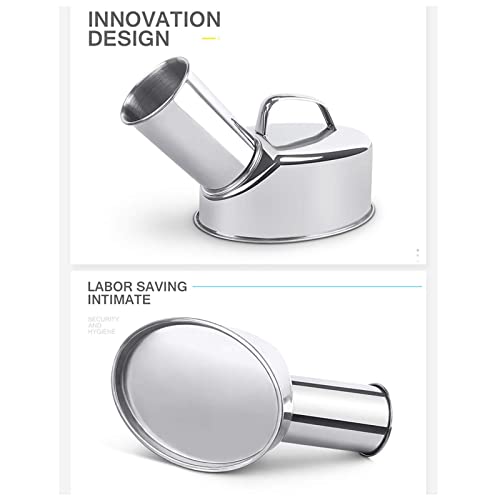 Yanggylleihongyuan Bedpan,Stainless Steel Hospital Urinal,Vertical Urinal For Men ,Spill Proof By Portable, Urine Bottle, Thick Stainless Material, Portable Urinal,Hospital,Outdoor Urinal #TOP7