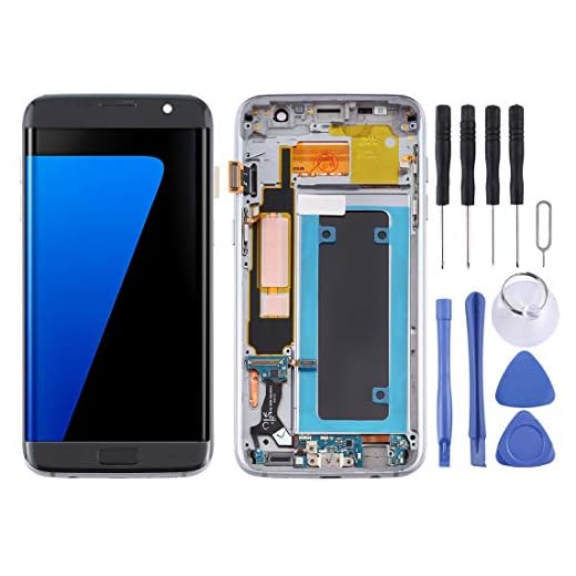 OLED-material LCD-skärm och digitizer full montering med ram för Samsung for Galaxy S7 Edge/SM-G935F