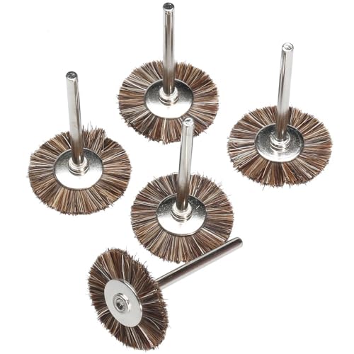AHYYLKLPER 5Pcs 25mm Fibre Grinding Polishing Wheel Brushes Compatible with Rotary Tool Brushes Wheel Kit Polish Tool 3mm Shank Compatible with Dremel Accessories Hand Tool Accessories