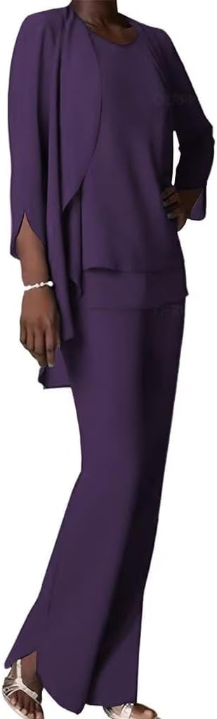 Chiffon Mother of The Bride Pant Suits for Wedding Long Formal Pant Suits for Women Dressy - Image 6