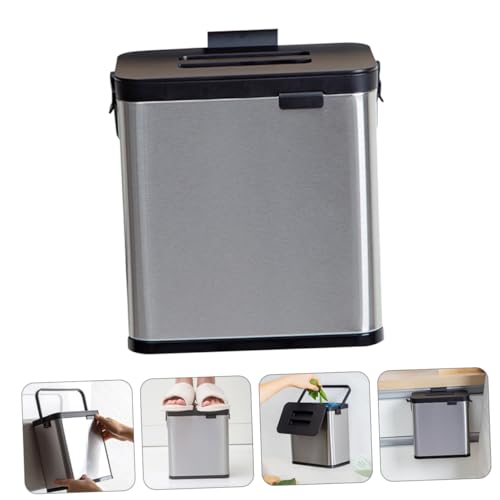 Caneca de basura rectangular de acero inoxidable Mobestech miniatura 7