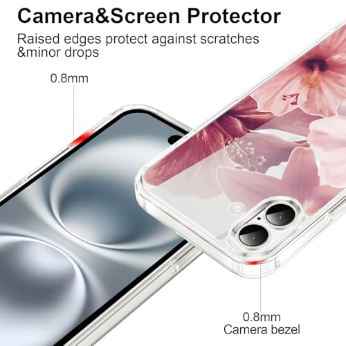 Coque iPhone 16 transparente antichoc à motif floral - 7