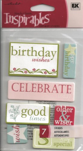 Celebration Sentiment Chipboard Scrapbook Stickers (SPINSC010)