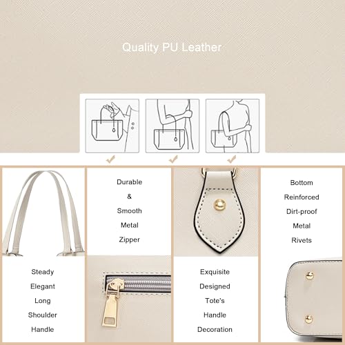 Image of CHICAROUSAL Tote Handbags Purses for Women PU Leather Womens Shoulder Bag | Large Tote Bag for Women, Shoulder Purse, Vegan Leather Purses for Women, Women's Handbags