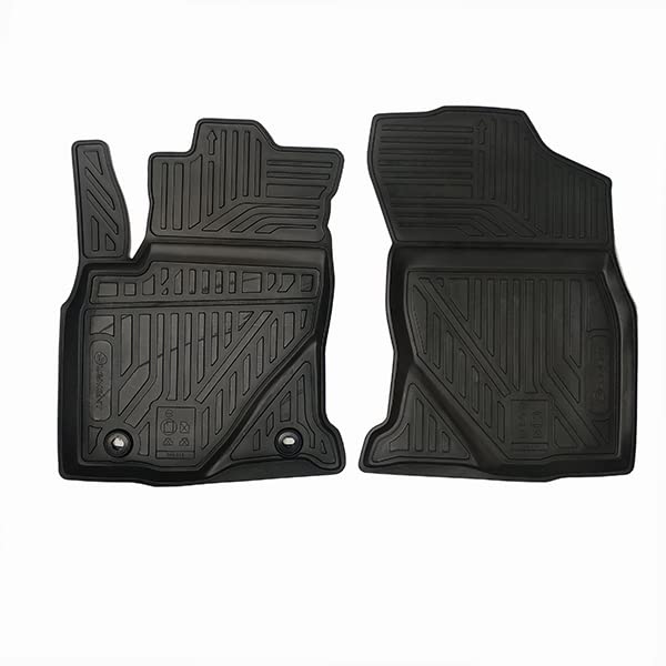 Car Lux AR02555 - Alfombras Alfombrillas a Medida de Goma Tipo cubeta con Borde Alto Delanteras para Hilux Desde 2015 hasta Hoy