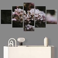 SIGNWIN 5 Panel Canvas Wall Art Pink Fields for Home Decorations Ready to Hang - 60