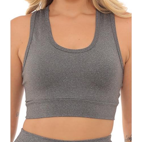 Top Feminino Academia Costas Nadador com Compressão Suplex (Cinza, G 42)