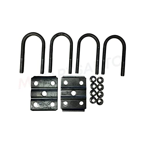 M-Parts Trailer U Bolt Kit- U Bolt Kit For 3,500 Lb Trailer Axle, 5.5” U-Bolts, 2-3/8" Round Axle, 1/2” Diameter - Trailer Axle U Bolts, Trailer U Bolts, Trailer Leaf Spring U Bolts, U Bolts 2 Inch #TOP18