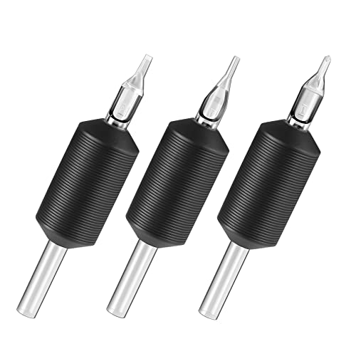 Tubes de tatouage 9RT en silicone souple noir pour un tracé précis sans vibration