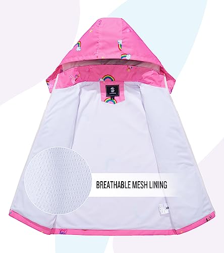 Image of SaphiRose Kids Waterproof Rain Jacket Mesh Lined with Removable Hood | Lightweight rain coat, windproof, breathable, school, camping, travel, outdoor play, boys and girls