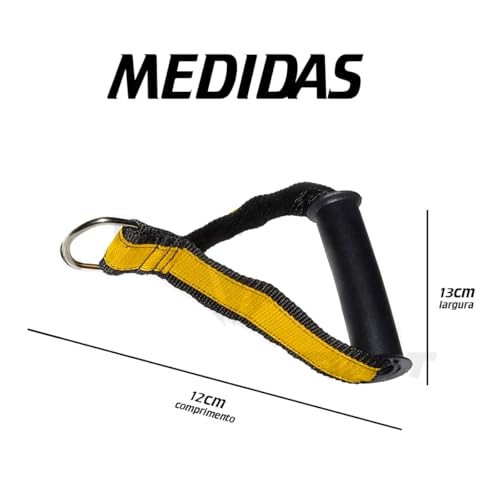 Par Puxador Amarelo Estribo Mao Nylon Reforçado Aparelho de Musculação Fitness Pegadores de PVC Cros