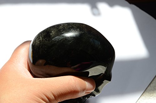 Natural Crystal Quartz Black Obsidian Collectible Skull Skeleton Figurine Realistic Carving 3.62 Inch 421 Grams Healing Reiki Spiritual #TOP3