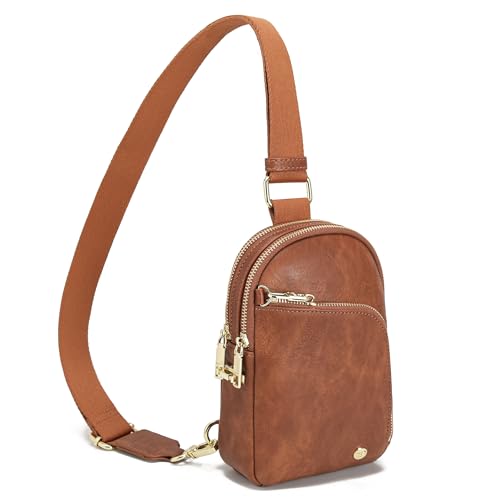 Image of INICAT Travel Sling Bag, Anti Theft Crossbody Bag for Women | RFID Blocking, 8 Card Slots, Back Zippered Pocket, Metal Zippers,Switchable Strap