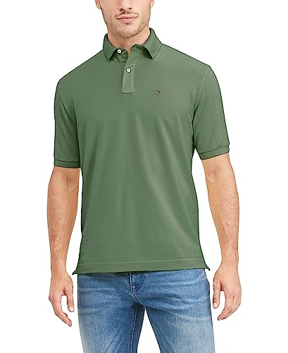Image of Tommy Hilfiger Mens Short Sleeve Cotton Pique Polo Shirt in Regular Fit