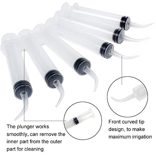 DEPEPE Dental Syringe 8pcs 12cc Disposable Curved Syringe Irrigation