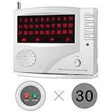 SYNLETT Nurse Call System with 30 Dual Function Call Buttons and 1 Central Monitoring Unit White