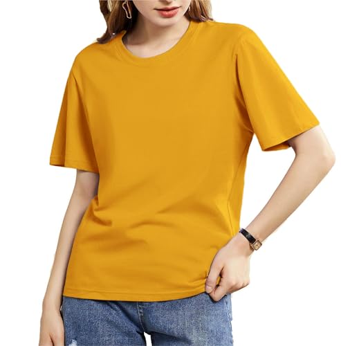 トップス JANESMITH / GIRL IN YELLOW SHORT SLV Tee Amazon.com: Mettclasi Women's Lightweight 100% Cotton Short